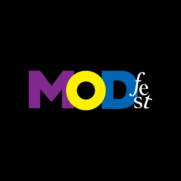 A colored logotype that reads: Modfest.